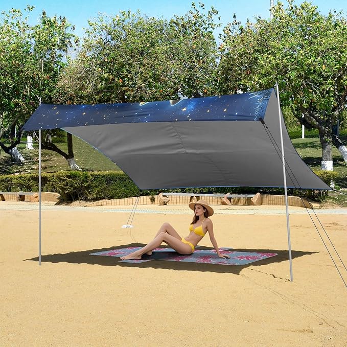 Camping Sun Shelters White Wolf in Snow Beach Canopy 126 * 110.2in
