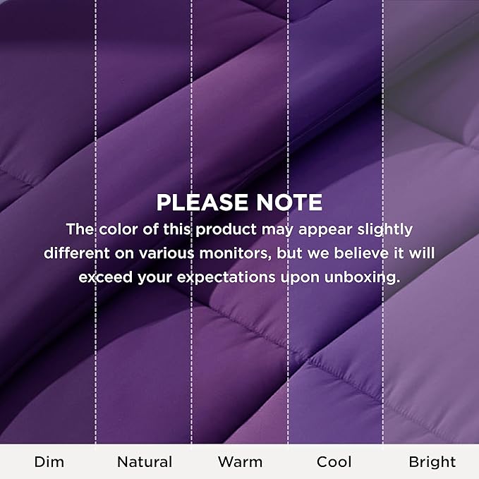 Bedsure Comforter Duvet Insert - Quilted Comforters Oversized King All Season Duvet GentleSoft Down Alternative Bedding Blanket with 8 Tabs Gifts for Women/Men Purple Oversized King 116x98 Inch