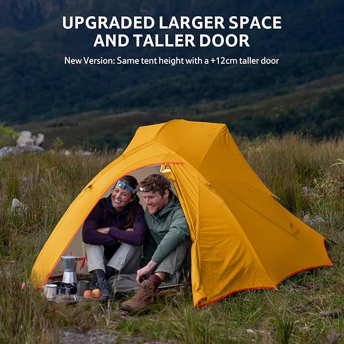 Naturehike Cloud Up 3 Person Backpacking Tent with Footprint - 3 Season Free Standing Lightweight 3 Person Camping Tent | with Footprint Free Standing Dome Camping Hiking Waterproof