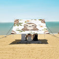 Lovely Sloth Flower Camping Sun Shelter Beach Tent Portable Beach Sun Shade Outdoor Canopy for Camping Trips Fishing Picnic