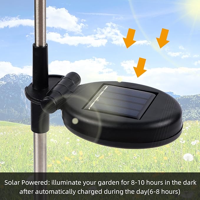 Glintoper 6 Pack Solar Garden Stake Lights Outdoor Solar Butterfly Figurine Lights Multi-Color Changing LED Landscape Lighting Sparkling Star Flower Hummingbird Dragonfly Bee for Patio Yard Pathway