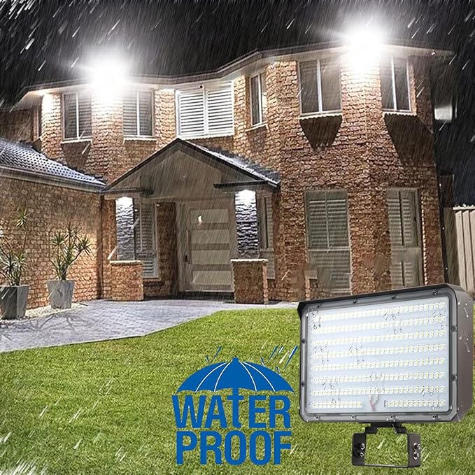 Dusk to Dawn Outdoor 150W LED Flood Light 21000LM 1000W Equivalent 100-277V 5000K Daylight ETL Commercial LED Flood Light Fixture Outdoor Security Lighting for LandscapeParking Lot