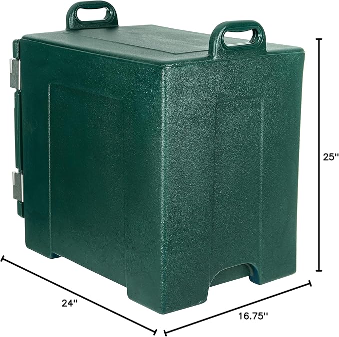 Carlisle FoodService Products Cateraide Insulated Front Loading Food Pan Carrier with Handles for Catering Events and Restaurants Plastic 5 Pans Forest Green