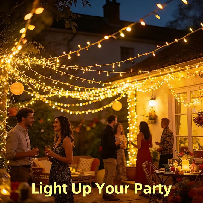 750 LED 240FT Christmas String Lights Outdoor with 12 Lighting Modes Green Wire Christmas Lights with Timer &amp Dimmable Waterproof Plug in Fairy Lights for Room Party Home Patio Xmas Warm White