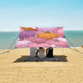 Bolaz Beach Canopy Tent Sun Shade9'×10.5' Large Family Beach Shade UPF50+- Outdoor Shade for Camping Trips FishingPumpkin Flower Star Pattern