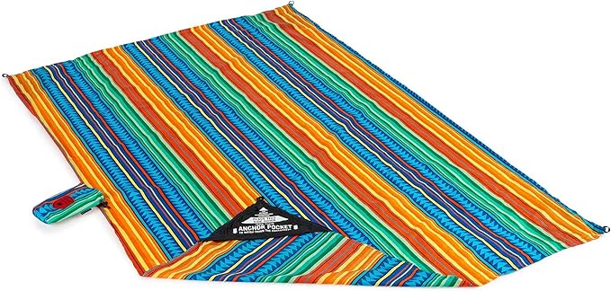 GRAND TRUNK Adventure Sheet Outdoor Blanket | Sand-Proof Water-Resistant Beach &amp Picnic Blanket for Camping &amp Travel | Lightweight Compact 7' x 7' | Cabo