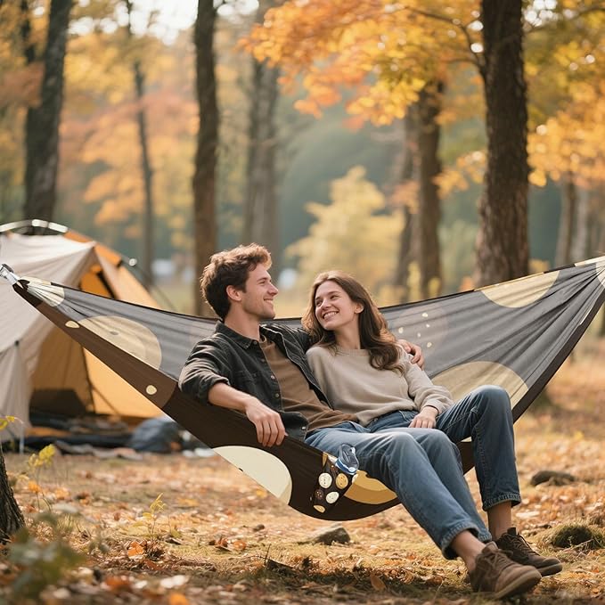 OTVEE Camping Hammock Speckled Egg Art Portable Hammocks 500lb Upgraded Thickened Durable Single Hammocks with Tree Straps &amp Travel Bag for Camping Outdoor Indoor Patio Backyard