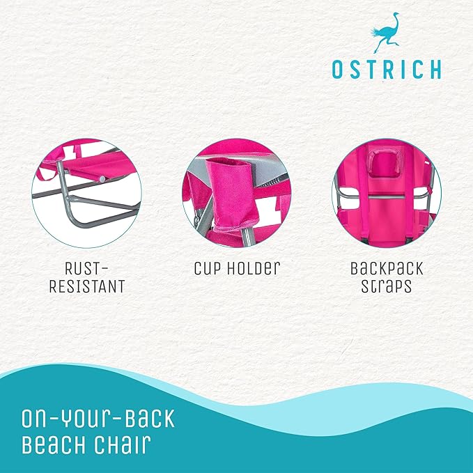 Ostrich On Your Back Chair For Lounge Adjustable Alloy Steel Pink