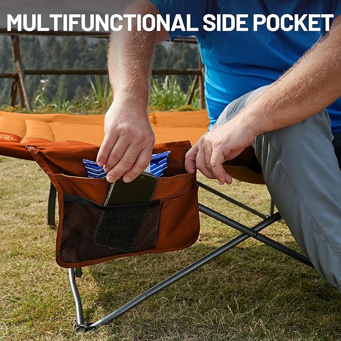 TIMBER RIDGE Extra Wide Heavy Duty Camping Cot for Adult Easy Set Up Oversized Sleeping Cot with Carry Bag for Camping Travel and Outdoors Support up to 450lbs