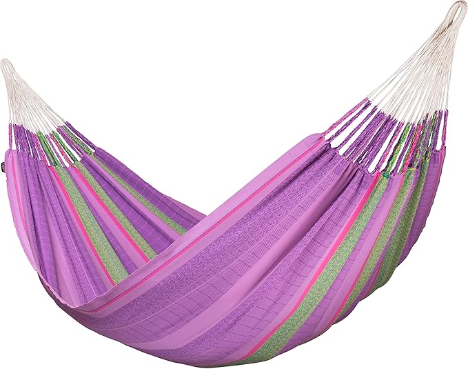 LA SIESTA Flora Classic Cotton Hammock &amp CasaMount Indoor/Outdoor Hammock Blossom 2 Person 440 lbs Max Weight 5'W x 13'L