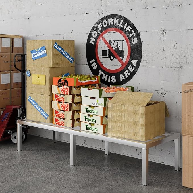 60 Long x 20 Wide | Height: 12 Off The Floor Aluminum Dunnage Rack | Storage in Restaurant Kitchens and Garages and More!