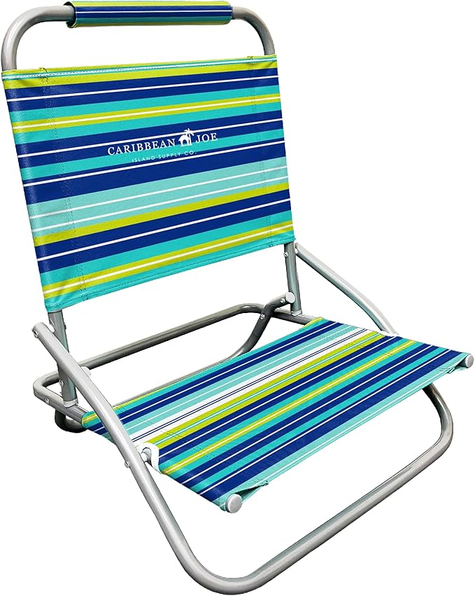 Caribbean Joe Folding Beach Chair 1 Position Lightweight and Portable Foldable Outdoor Camping Accessories Red