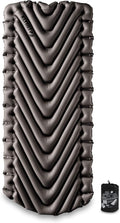 Klymit Static V Luxe Sleeping Pad Lightweight Lofted Camping Air Mattress for Tents and Cars with Body Mapping Tech 3 In Thick Grey