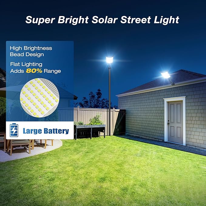 Sunwish Solar Street Lights Outdoor Wide Angle Solar Lights Outdoor Flood Lights Motion Sensor Dusk to Dawn Remote Control Waterproof IP66 Parking Lot Lights Commercial for Yard(4 Packs)