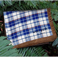 Canvas Camp Blanket – Waterproof Outdoor Blanket Waxed Canvas with Water Repellent Backing Bushcraft &amp Campfire Friendly Ideal for Camping Hiking Beach Picnic &amp Festivals (Blue/White Re