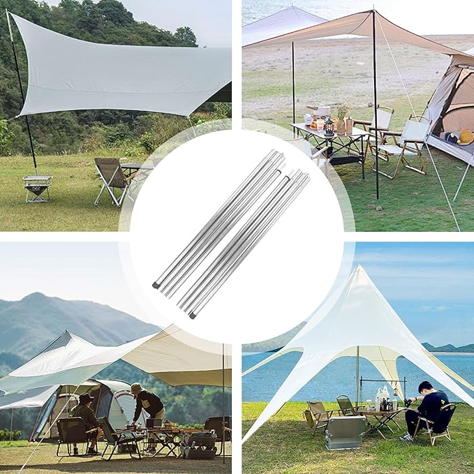 Tent Pole - Universal Portable Heavy Duty Awning Support - Beach Shade Awning Polesfor Outdoor Vacation Holiday Travel Road Trip Beach Camping Hiking