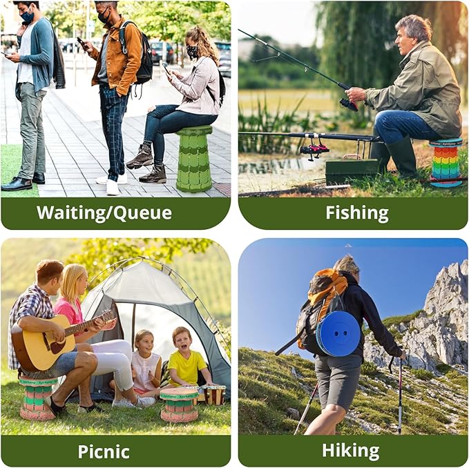 Upgraded Collapsible StoolPortable Stool Lightweight Yet More Sturdy with Load Capacity 400lbs Perfect for Camping Fishing Hiking BBQ
