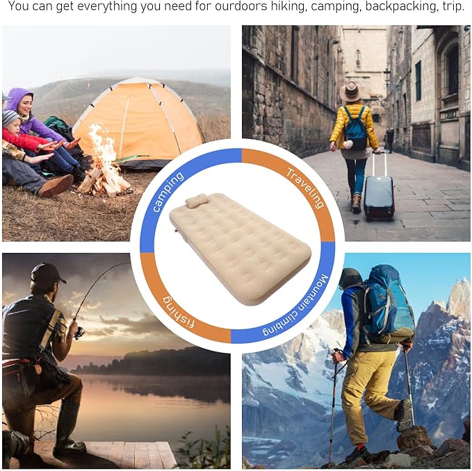 74.8in Camping Air Mattress Extra Thick Self Inflatable Sleeping Mat Blow Up Bed 190x100x25cm with Built in Pump Fast Inflation for Home Camping Travel Guest