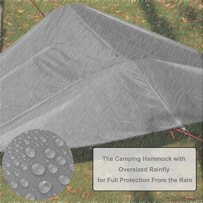 WintMing Hammock with Mosquito Net and Rain Fly Cover 3 in 1 Camping Hammock Tent 440lbs Load