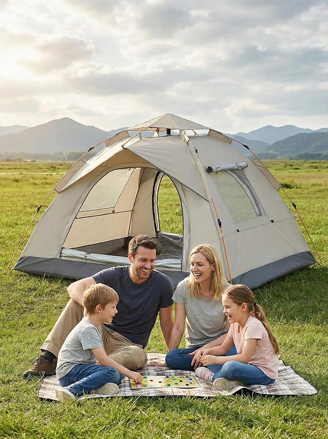 2-4 Tent Camping Tent with rain Protection Device Waterproof Camping Tent Easy to Build Portable Family Tent with Windows.