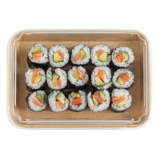 Restaurantware-LIDS ONLY: Matsuri Vision 7.4 x 5.2 x 1.2 Inch Lids For Sushi Containers 100 Airtight Lids - Containers Sold Separately No-Fog Design Clear Plastic Dome Lids For Sushi Boxes