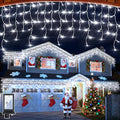1296 LED Outdoor Christmas Lights with 288 Drops 131FT ChristmasLights with 8 Modes Timer Christmas Twinkly Lights IP44 Waterproof for Eaves Yard Room Holiday Wedding Party Decor(Cool White)