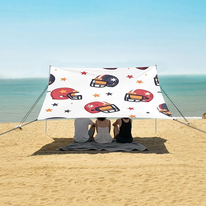 Pattern Rugby Tile Pattern Camping Sun Shelter Beach Tent Portable Beach Sun Shade Outdoor Canopy for Camping Trips Fishing Picnic