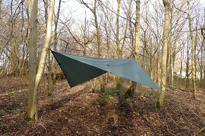 DD Hammocks Tarp 3.5 x 3.5 - Olive Green (11.5ft x 11.5ft) - 100% Waterproof - Lightweight &amp Multifunctional Large Rainfly Tarp Tent Shelter for Camping Bushcraft &amp Survival Adventure
