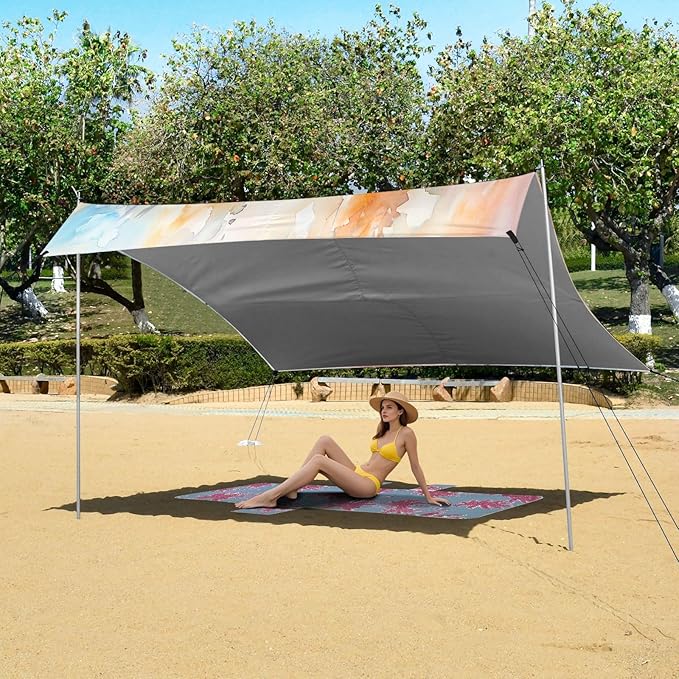 Camping Sun Shelters Angels in Watercolor Beach Canopy 126 * 110.2in