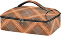 Casserole Carrier Brown Orange Tartan Insulated Casserole Carrier for Hot or Cold Food Thermal Lunch Tote for Parties Picnic Travel Carry Bag