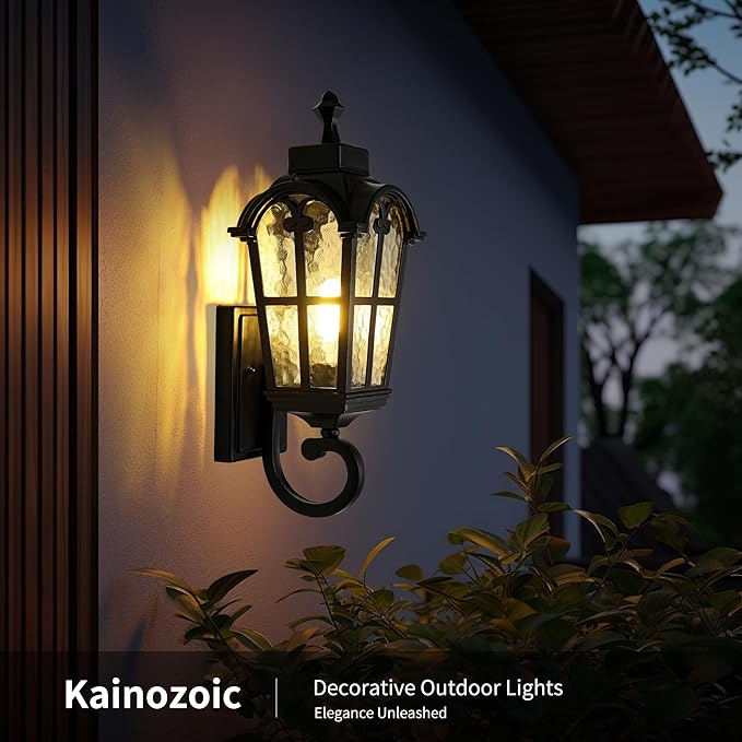 Outdoor Wall Light Fixtures Waterproof Porch Lights Anti-Rust Matte Black Exterior Lighting Fixtures Sconce Lights Outdoor Wall Lantern for Patio Front Door Garage
