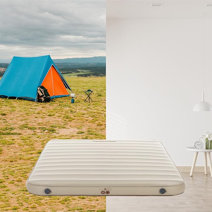 Naturehike Self Inflating Sleeping Pad Camping Air Mattress with Portable Mini Air Pump Inflatable Mattress for Home Camping Guests Double