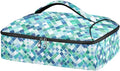 Casserole Carrier Emerald Green SquaresInsulated Casserole Carrier for Hot or Cold Food Thermal Lunch Tote for Potluck Parties Picnic Beach Fits 9 x 13 Inches Baking Dish