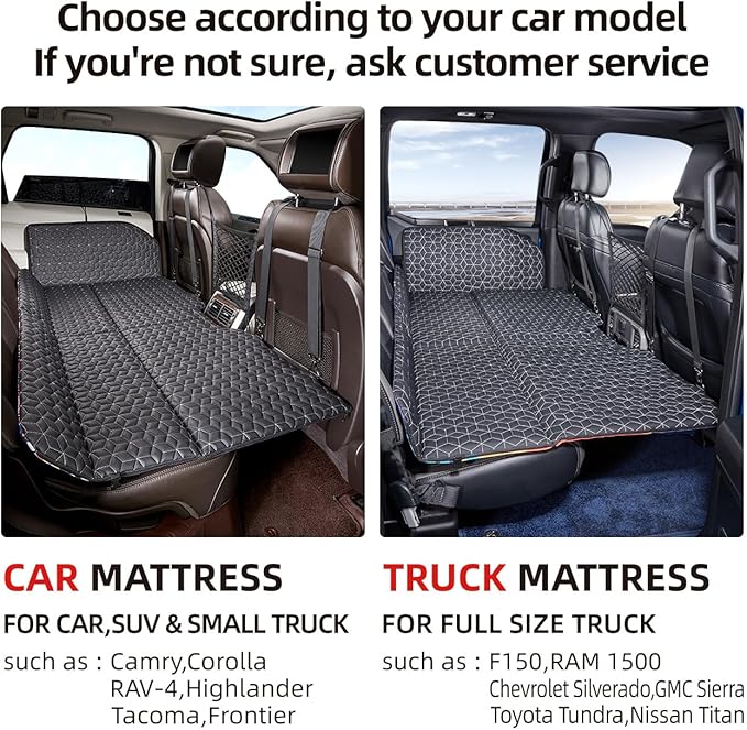ABE Non-Inflatable Car MattressDouble-Sided Folding Car Bed Mattress SUVPortable SUV MattressCamping Mattress Back SeatBack Seat Extender for Dogs(Dinosaur World)