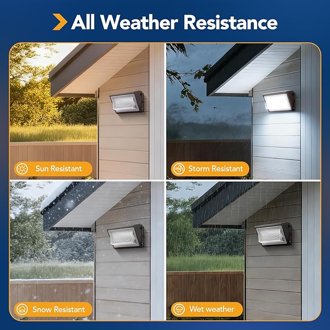 120W LED Wall Pack Light Dusk to Dawn 15600Lm 5000K Daylight Commercial Security Lighting800-1000W MH Equivalent 100-277VETL Certified Outdoor LED Wall Pack for Parking Lot Doorway House
