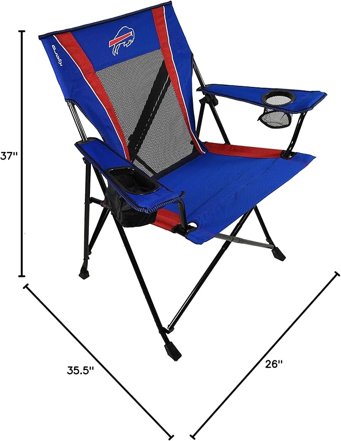 Kijaro Sports Fan Folding Chair 26 L x 35.5 W x 37 H Buffalo Bills