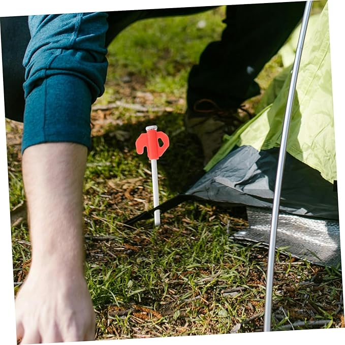 20Pcs Heavy Duty Tent Stakes for Outdoor Camping Windproof Ground Nails for Stable Anchoring Durable Metal Garden Stakes Effortless Installation for Lawn and Camping