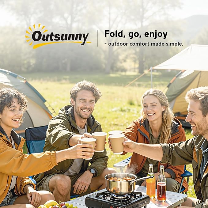Outsunny 3ft Portable Camping Table with Storage Bag Adjustable Height Aluminum Small Folding Table Lightweight Picnic Table with Carry Bag for Outdoor Picnic BBQ Backyards Beach Black