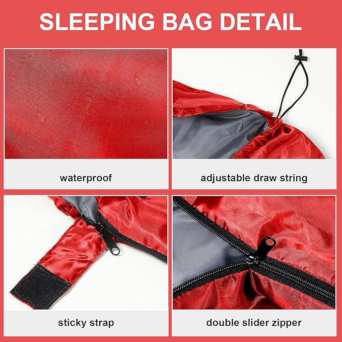 Tudomro Camping Sleeping Bag for Adults Lightweight Packable Waterproof Camping Gear Equipment to Keep Warm for Outdoor Backpacking Hiking Travel