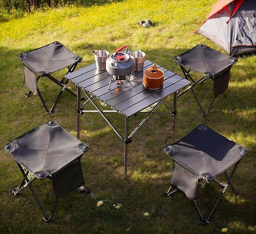 2 Pack 13 Inch Portable Camping Stool(Black)Collapsible Stool with Carry Bag Convenient for Travel BBQFishing Hiking Outdoor Folding Stool with a Non-Slip seat Cushion (Cotton lint)