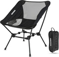 MARCHWAY Ultralight Folding Camping Chair Heavy Duty Portable Compact for Outdoor Camp Travel Beach Picnic Festival Hiking Lightweight Backpacking (Black)