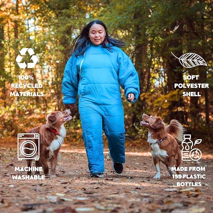 Selk'bag Lite Wearable Sleeping Bag - Outdoor and Indoor Sleeping Bags for Camping Hiking Travel and Backpacking w/ Stuff Sack - Lightweight Sleeping Bag Suit - Temp Rating 48-55 degrees F