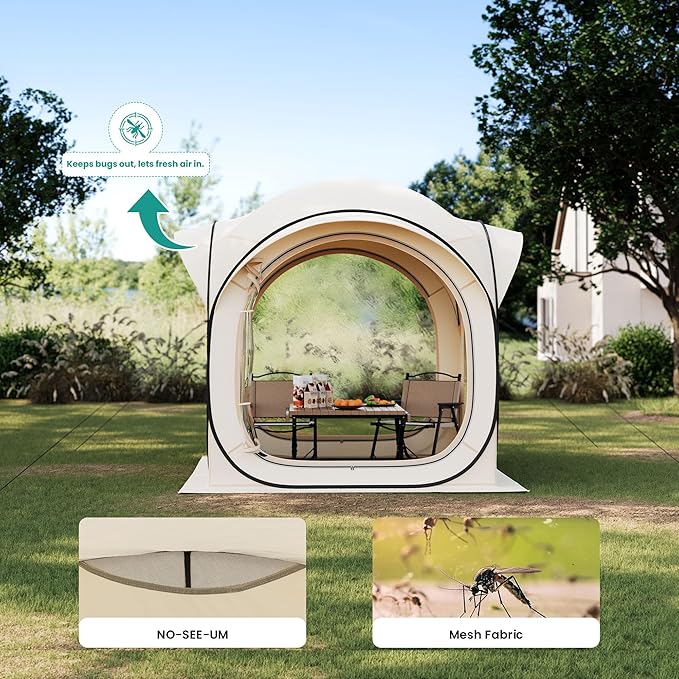 6x6ft Outdoor Gazebo Screen Tent Bubble Tent for Outside Mosquito Proof &amp Sun Shade Canopy Rainproof Camping Sun Shelter for Sports Camping Backyard Parties