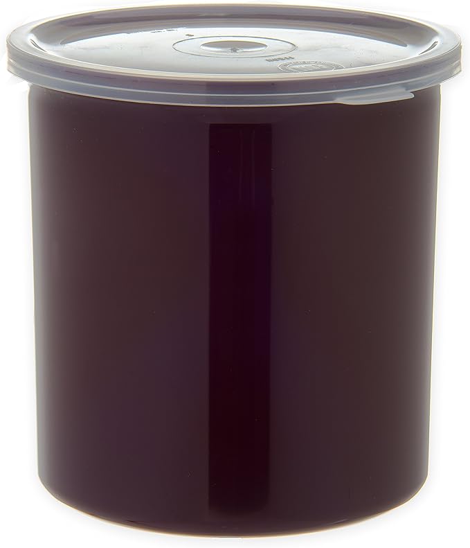 Carlisle FoodService Products Classic Round Storage Container Crock with Lid for Kitchen Restaurants Home Plastic 1.2 Quarts Brown (Pack of 12)