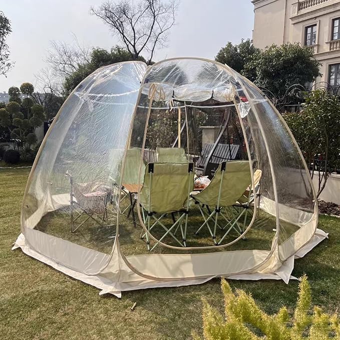 Pop Up Bubble Tent Large Camping Shelters for 6-8 Person Instant Igloo Tent with Carry Bag 360° Panoramic Light Transmission All Weather Pod for Fishing &amp Outdoor Events