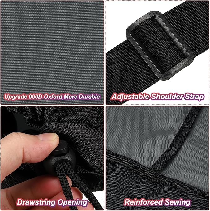 PATIKIL 47 Inch Camp Chair Replacement Bags 2 Pack Heavy Folding Camping Chair Bag 900D Oxford Large Mouth Storage Bags with Shoulder Strap for Travel Camping Gray