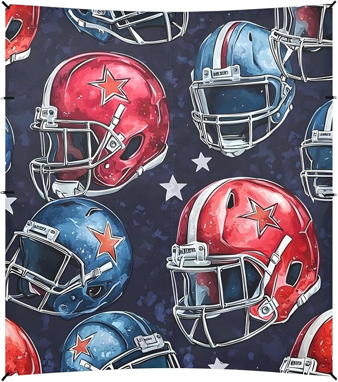 Pattern Football Helmet Pattern Camping Sun Shelter Beach Tent Portable Beach Sun Shade Outdoor Canopy for Camping Trips Fishing Picnic