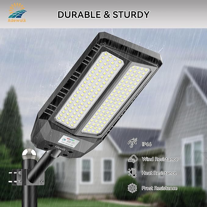 6000W Solar Lights Outdoor Waterproof 7000K Dusk to Dawn Outdoor Solar Street Light Motion Sensor with Remote LED Security Flood Light for Outside Garden Yard Pathway (American 1)