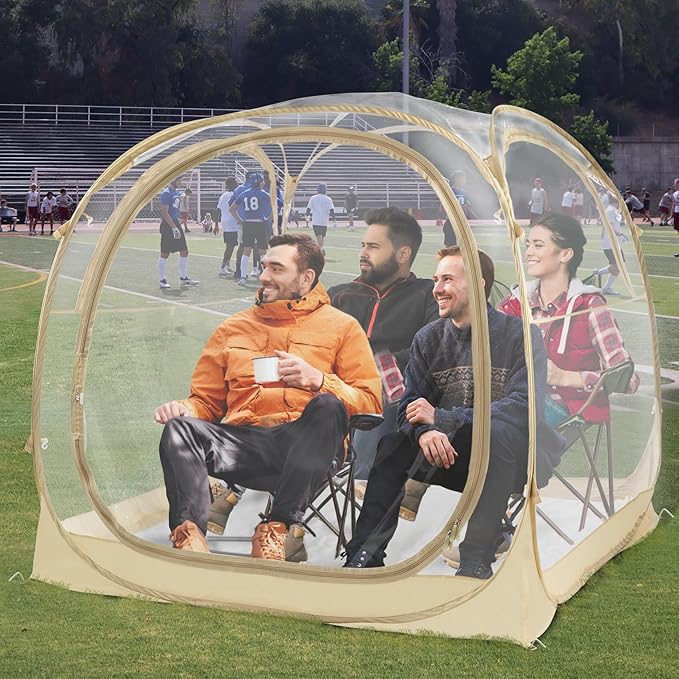 EighteenTek® Pod All Weather Sports Tent with Attached Floor Instant Outdoor Bubble Tent Rainproof Camping Sun Shelter for Sports Events Camping Fishing Cheering 1-4 Person