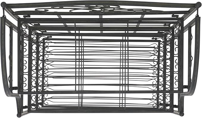 SAFAVIEH Outdoor Collection Amaris Victorian Scroll Antique Black 4-Tier Shelf Baker's Rack (Fully Assembled)